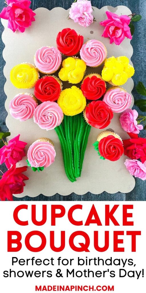 Cupcake bouquet tutorial pin image