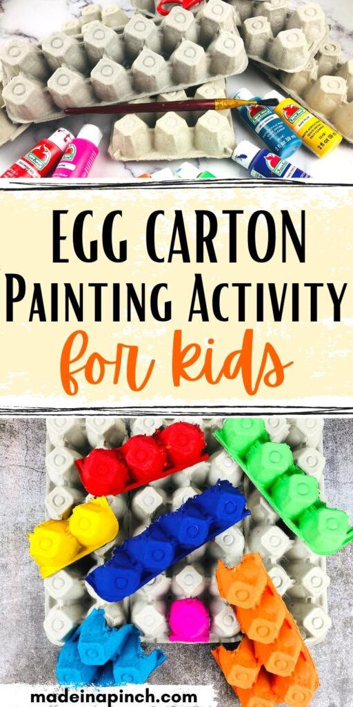 Egg carton painting activity pin image