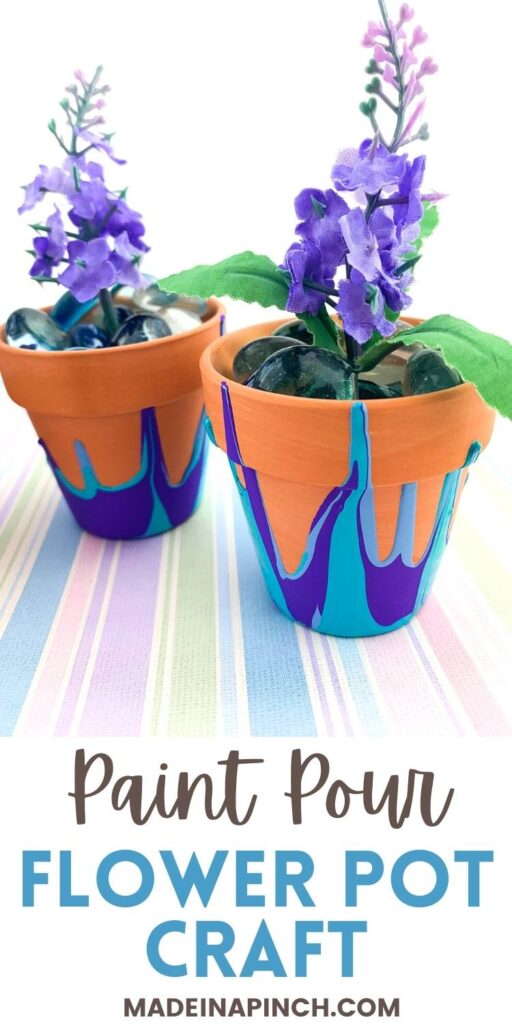 drip painted flower pots pin image