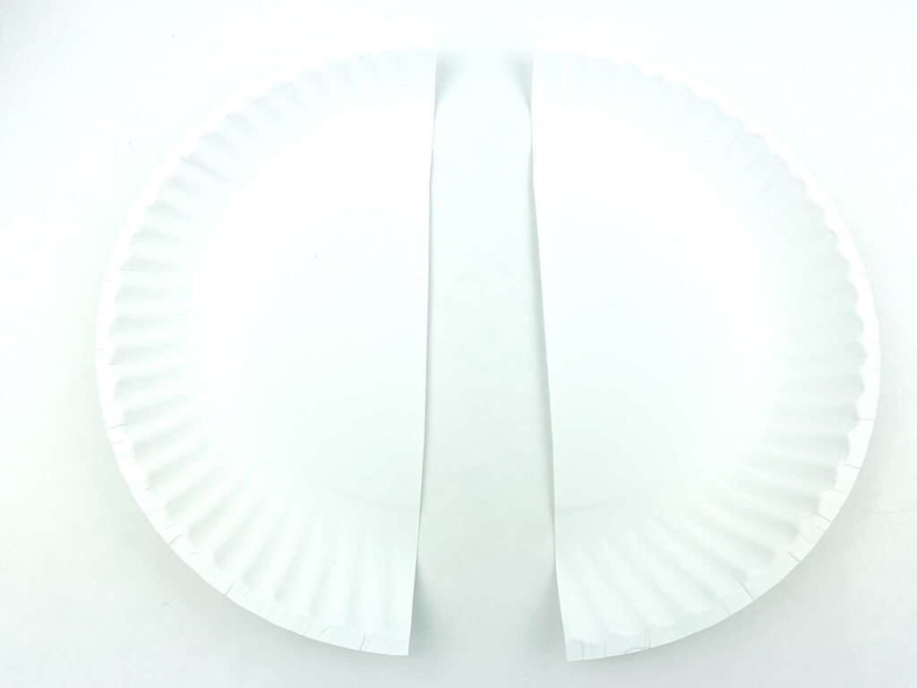 cutting paper plate in half