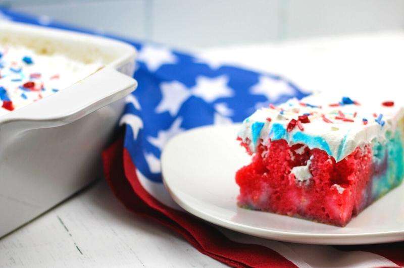 Red White Blue poke cake