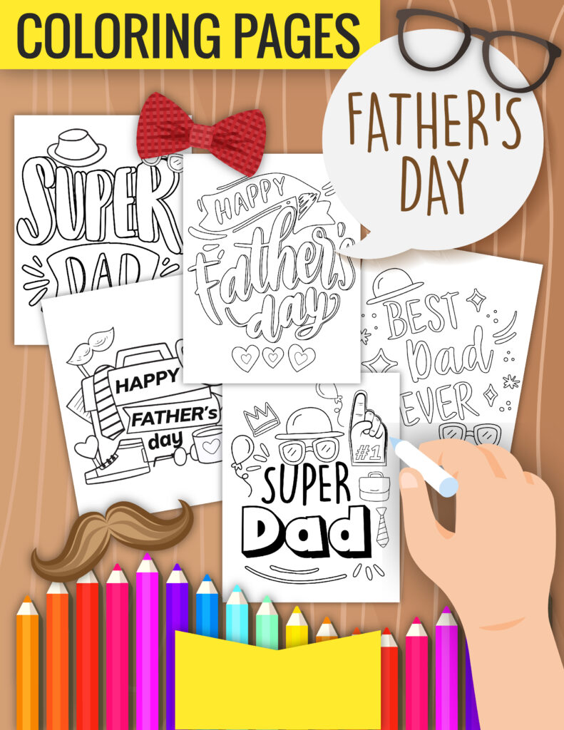 free Father's Day coloring pages pin image