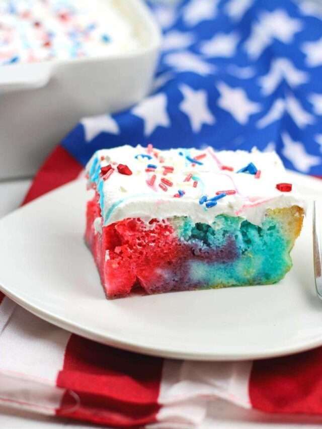 How To Make Red White And Blue Poke Cake Made In A Pinch