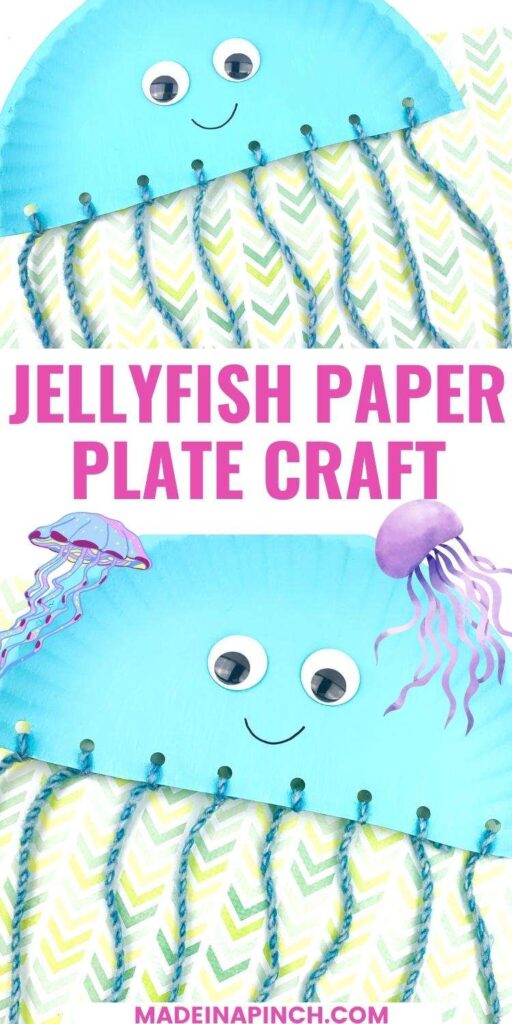 paper plate jellyfish pin image