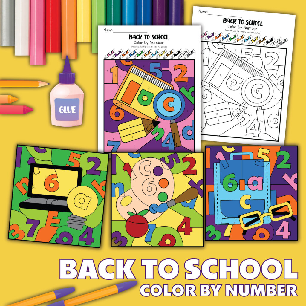 back to school coloring pages mock up