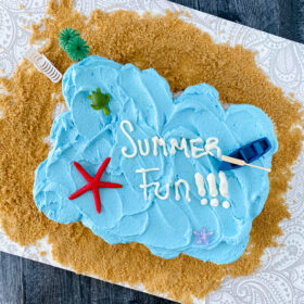 beach theme pull apart cupcake cake