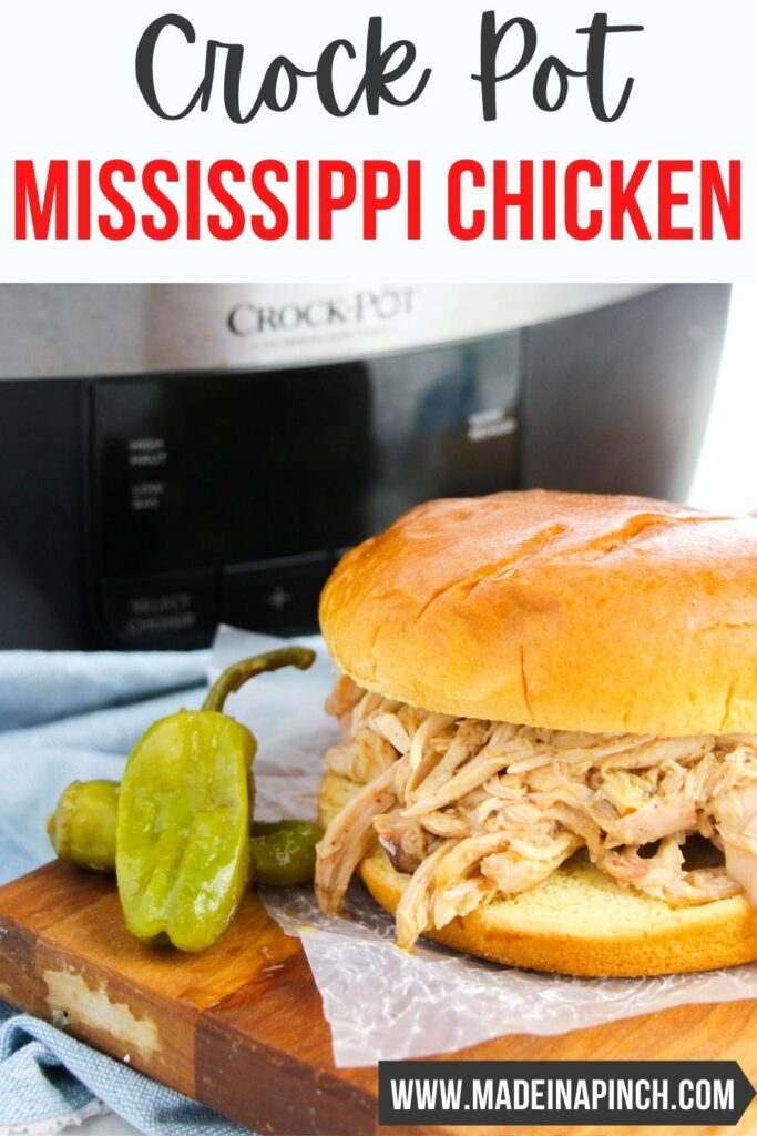 crock pot Mississippi chicken pin image