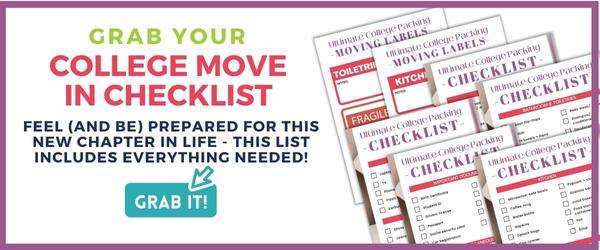 college move in checklist banner
