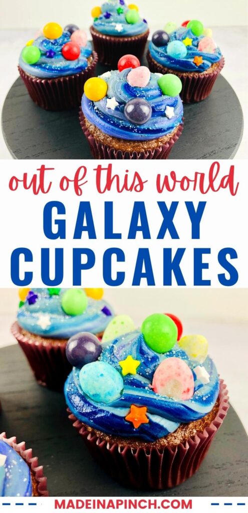 galaxy cupcakes pin image