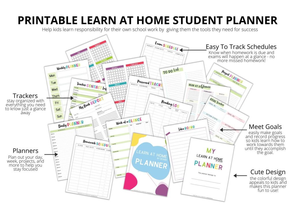 student planner printable mockup