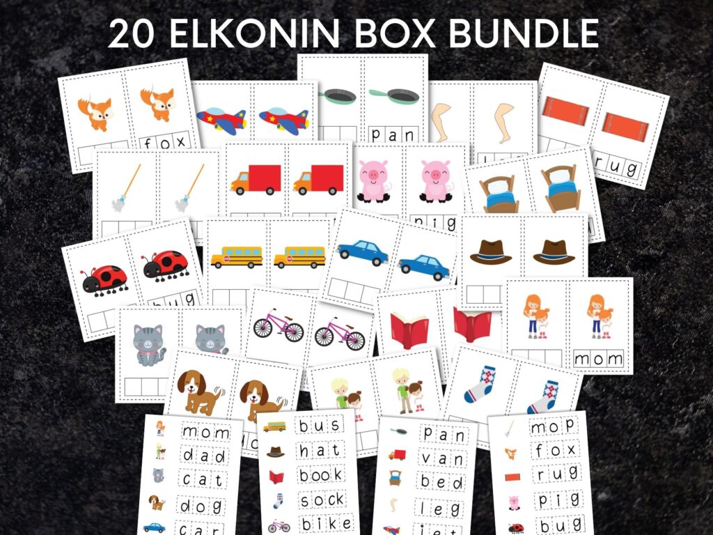 Elkonin boxes mockup graphic