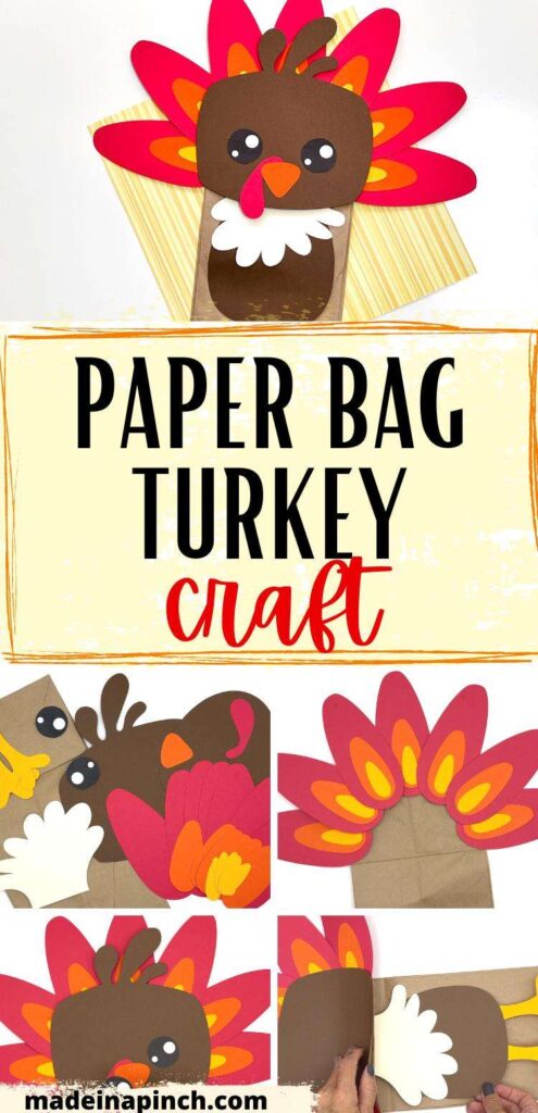 turkey paper bag craft pin image