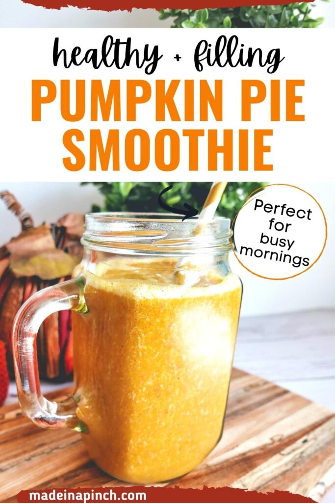 pumpkin pie smoothie pin image