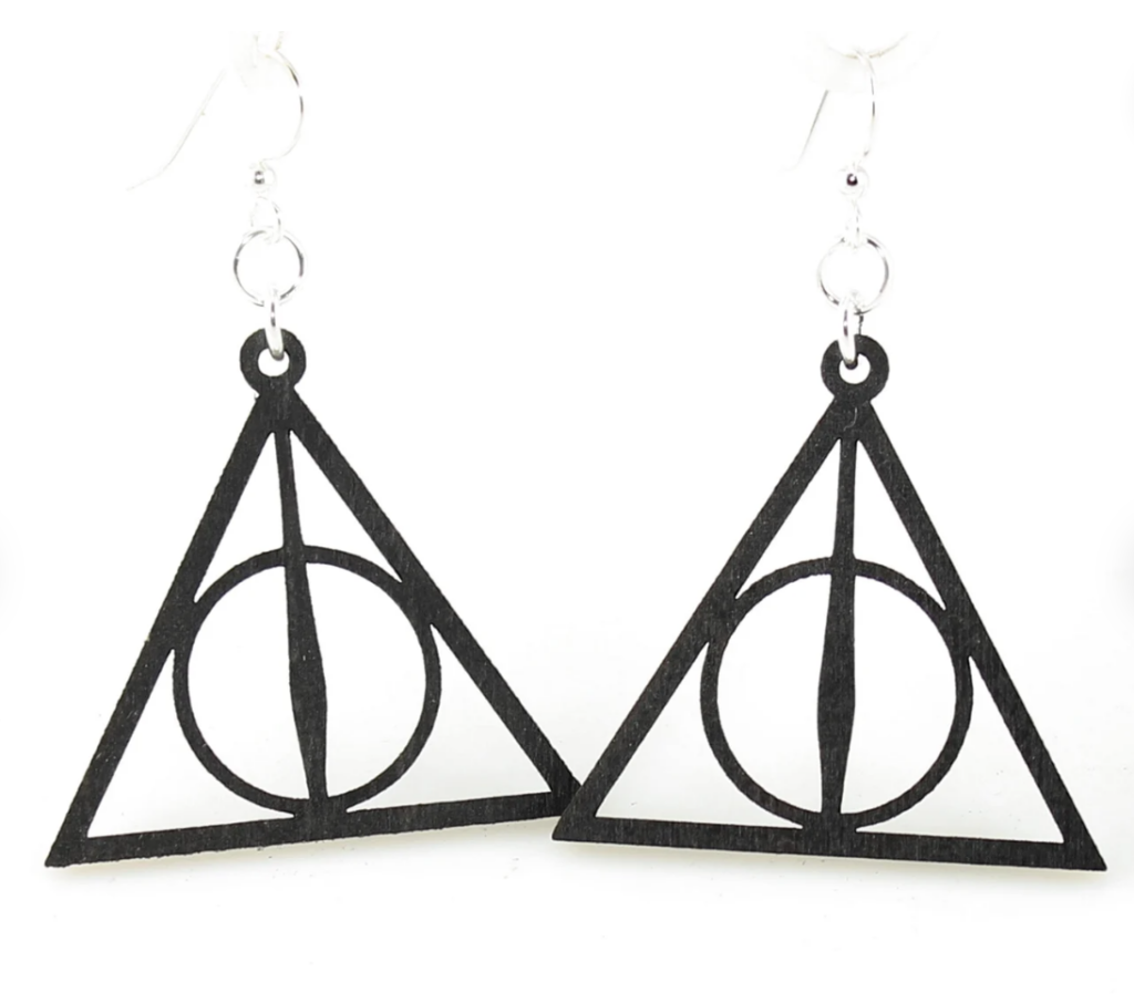 Deathly Hallows earrings Harry Potter gift idea