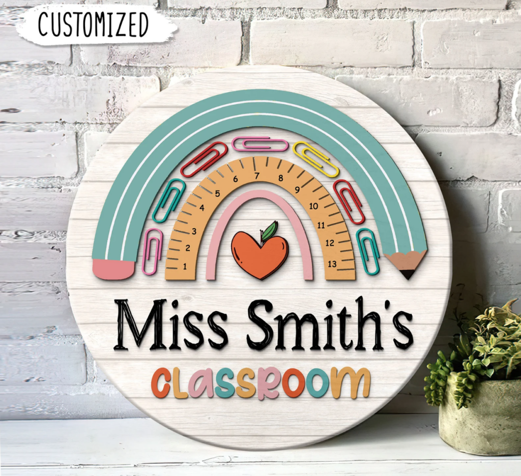 personalized classroom welcome sign christmas teacher gift idea