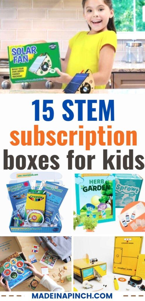 STEM Subscription boxes for kids pin image