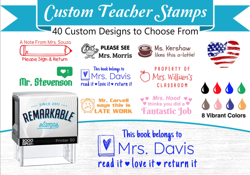 custom teacher stamp christmas gift idea