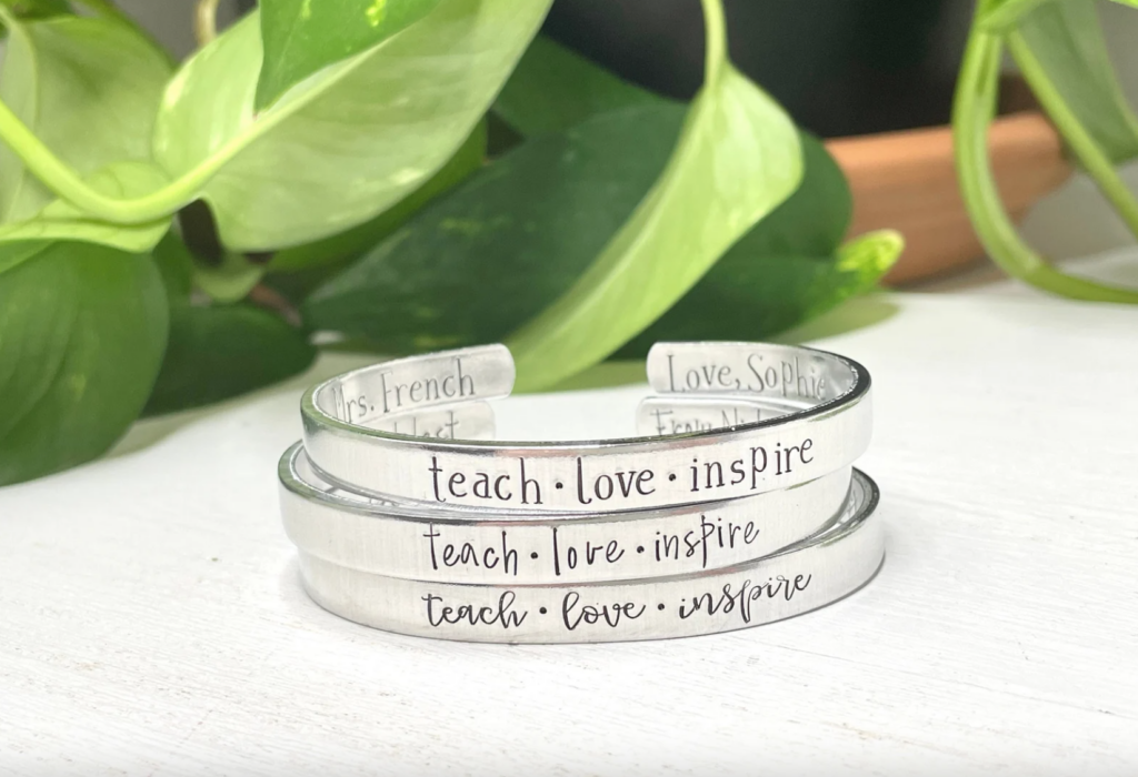 teach love inspire personalized bracelets