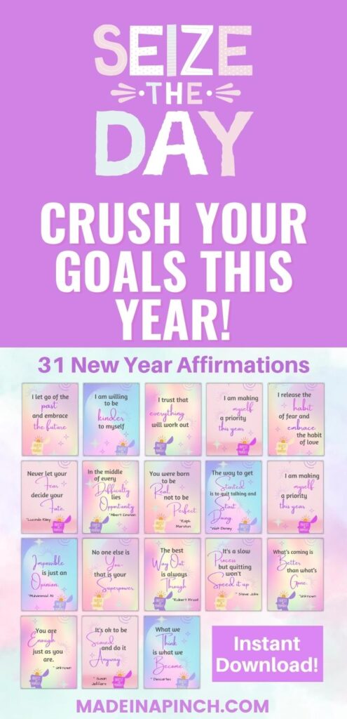 New Year Affirmation cards pin image