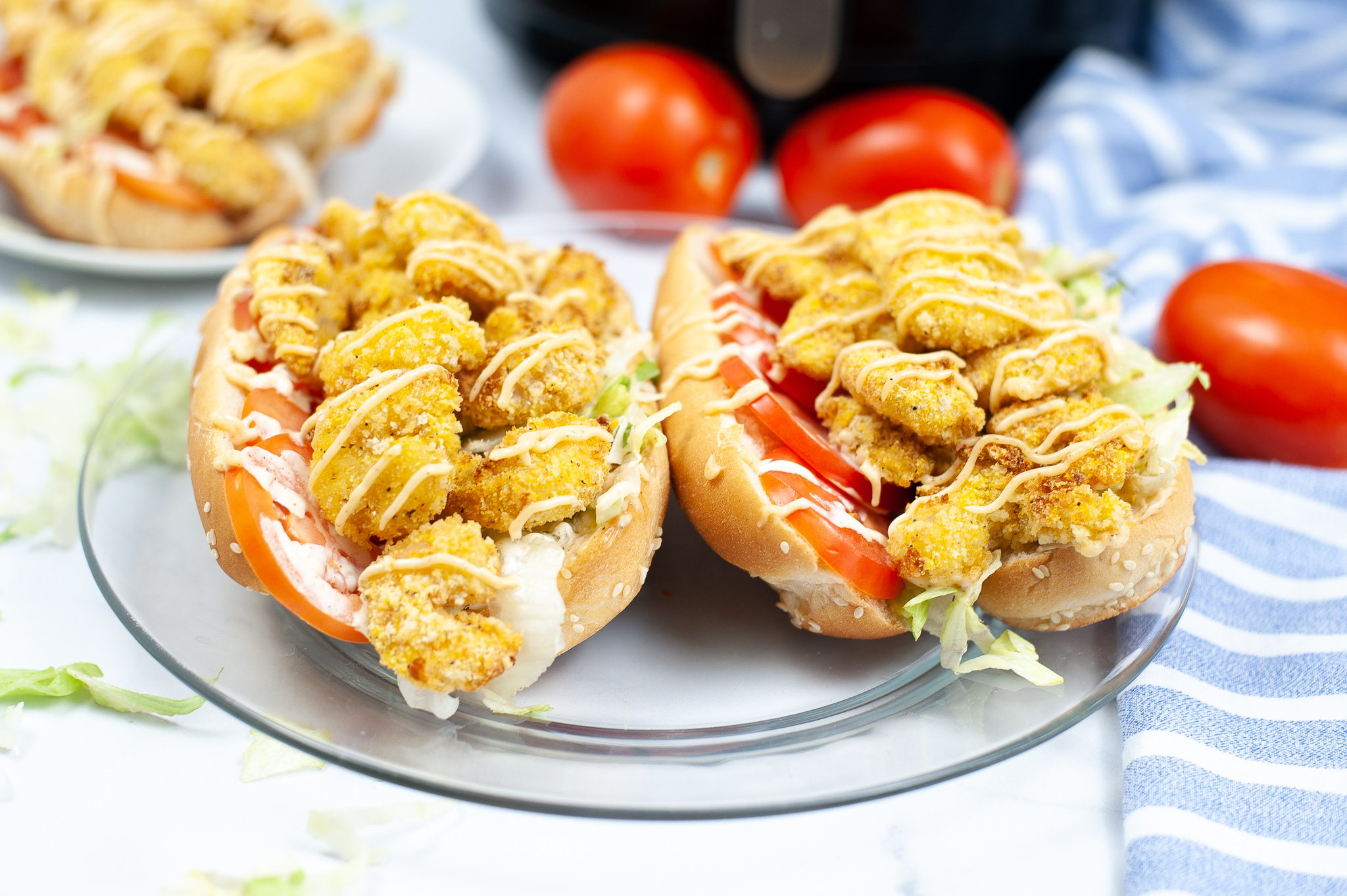 Crispy Air Fryer Shrimp Po Boy Sandwich Made In A Pinch