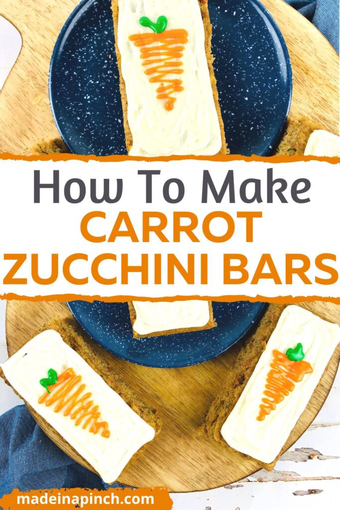 carrot zucchini bars pin image