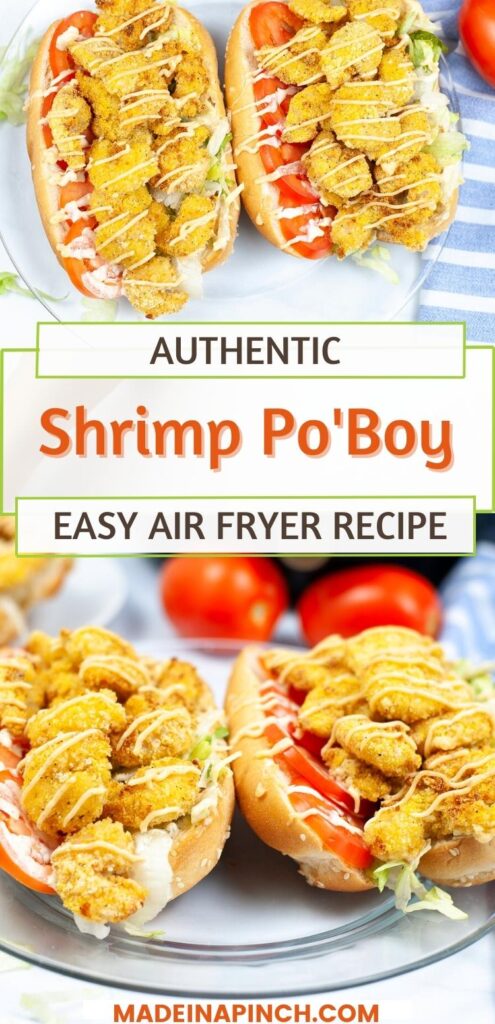 Air Fryer Shrimp Po'Boy pin image