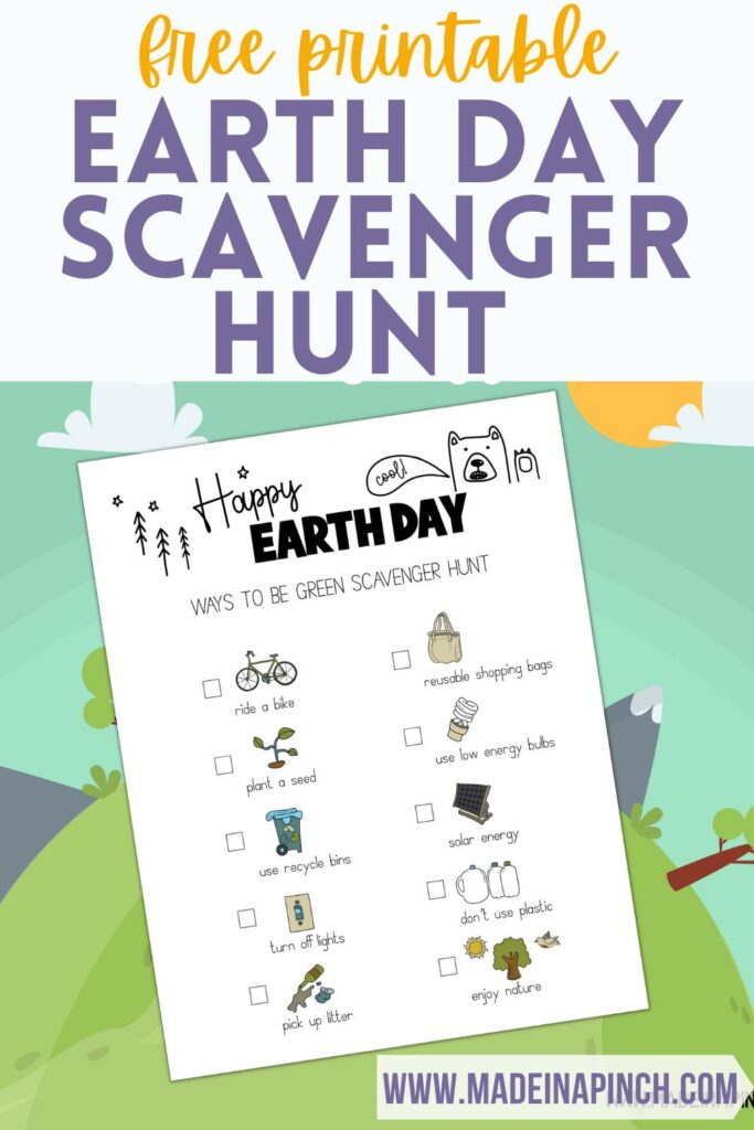 Earth Day scavenger hunt pin image