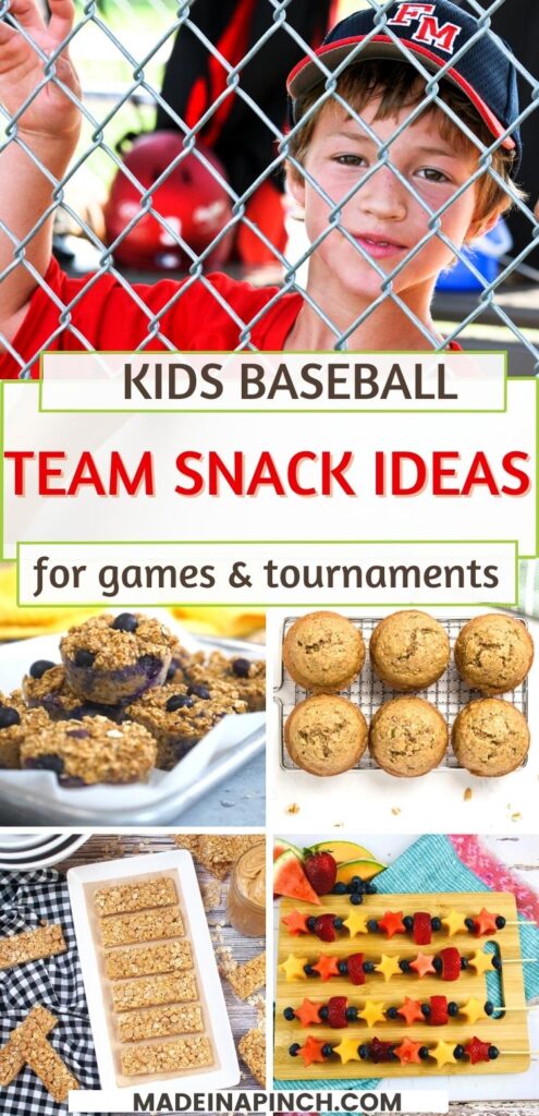 baseball snacks for teams pin image
