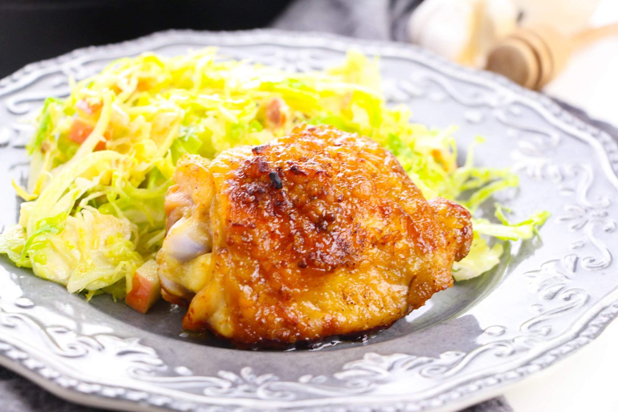 Easy Baked Honey Mustard Chicken Thighs Made In A Pinch