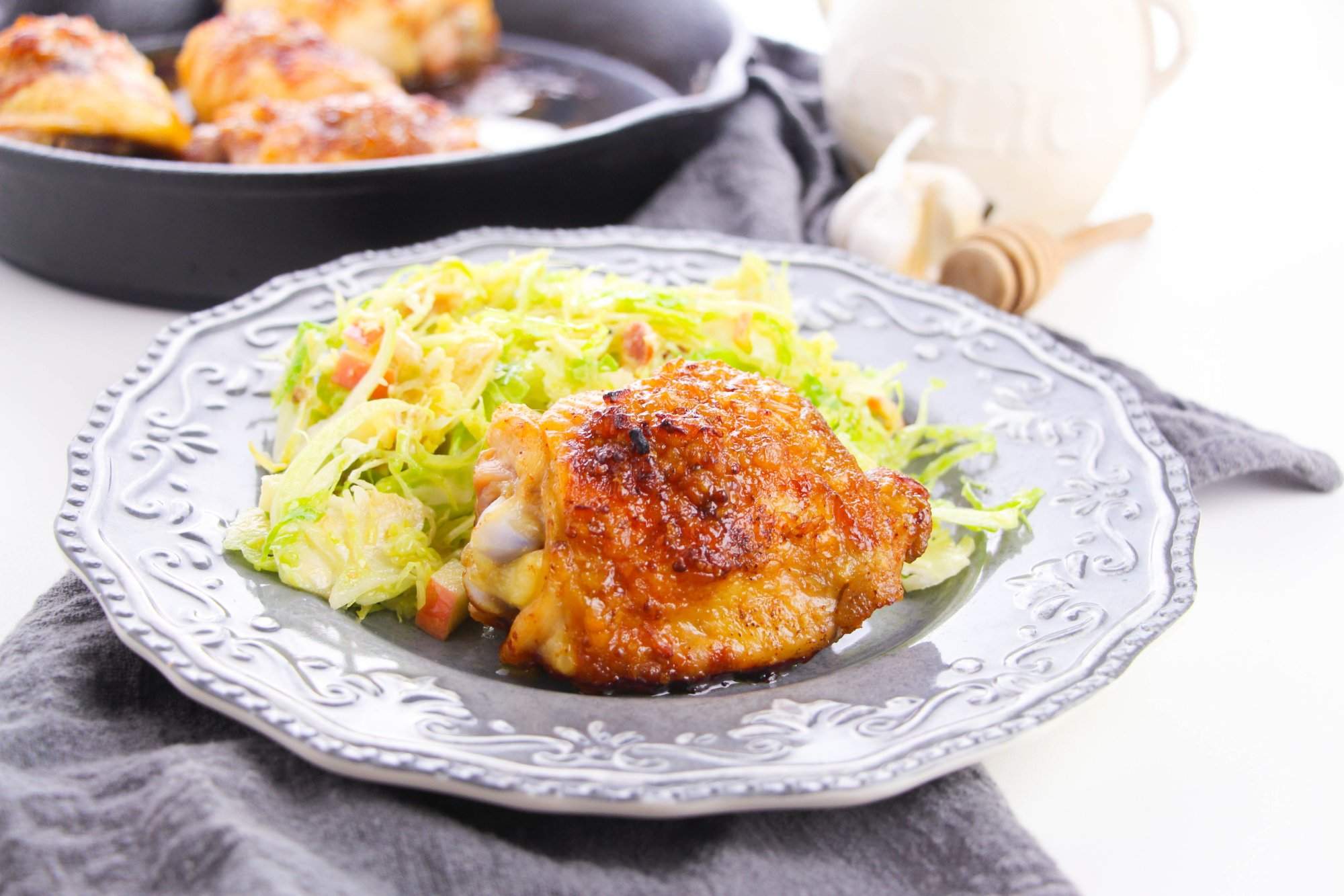 Easy Baked Honey Mustard Chicken Thighs - Made In A Pinch