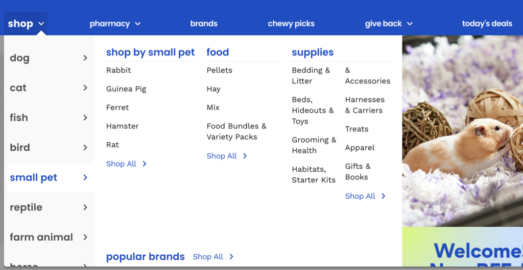chewy pet supplies screenshot
