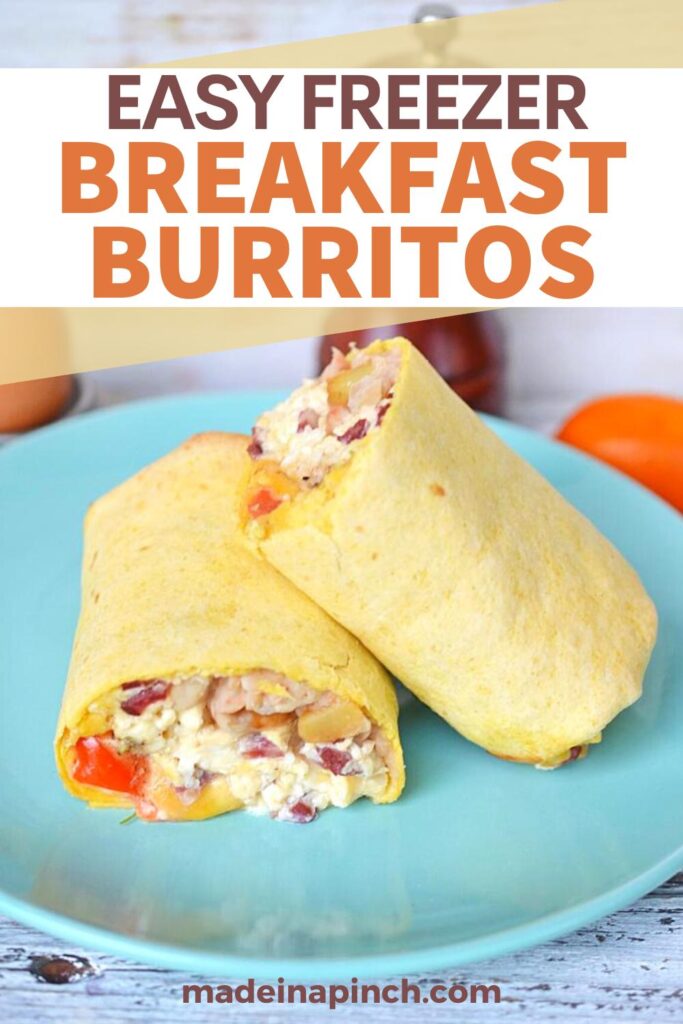 Easy freezer breakfast burritos pin image