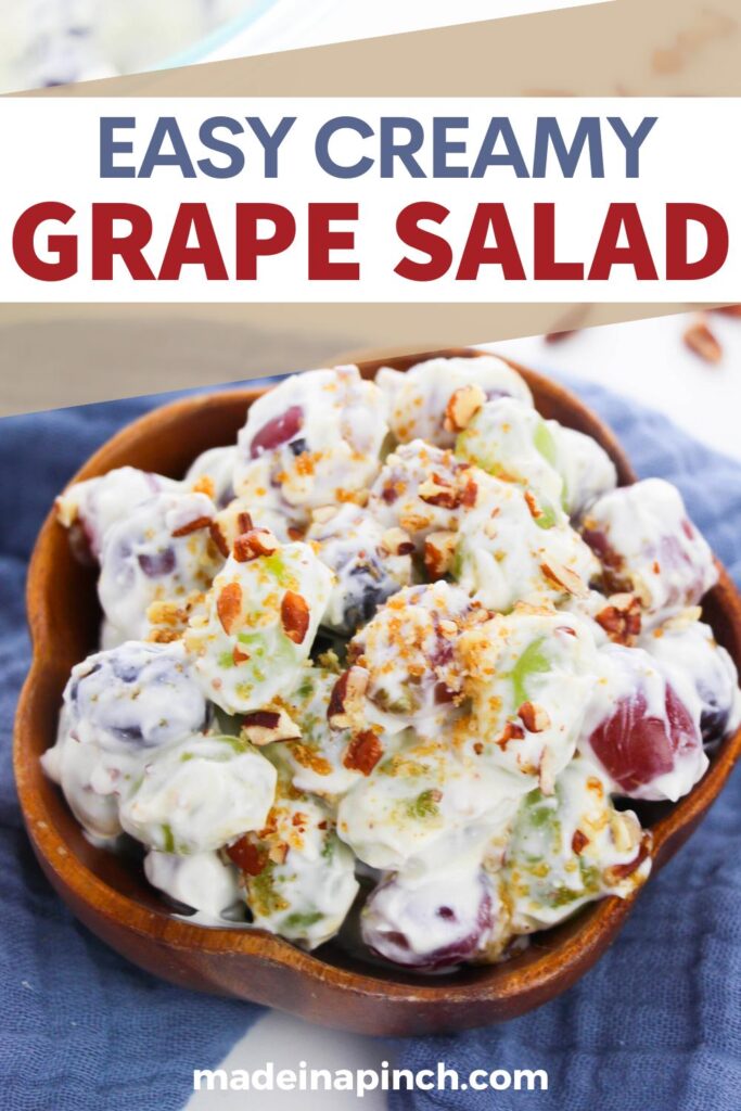 easy cream cheese grape salad pin image