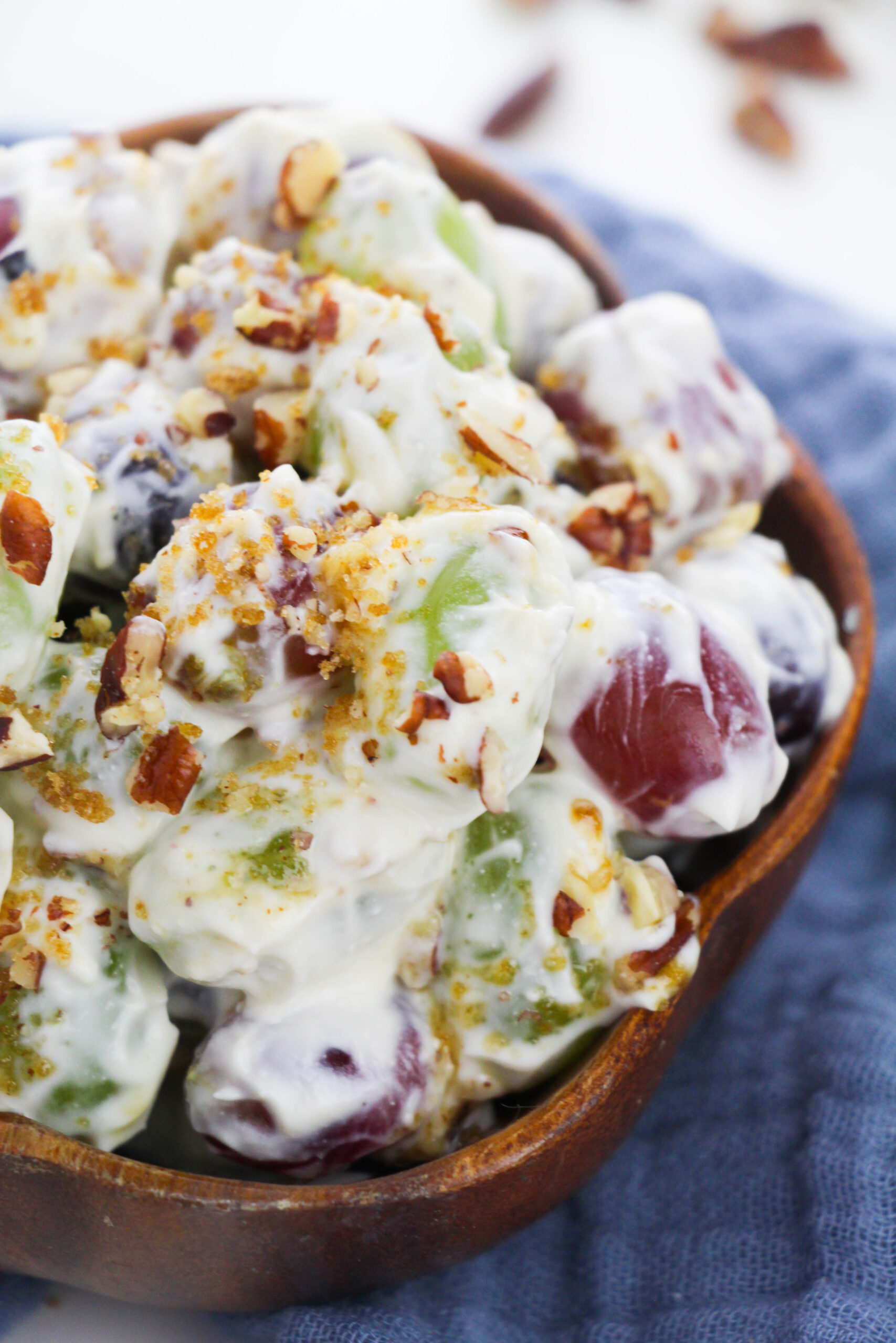 Favorite Easy Creamy Grape Salad Recipe With Pecans - Made In A Pinch