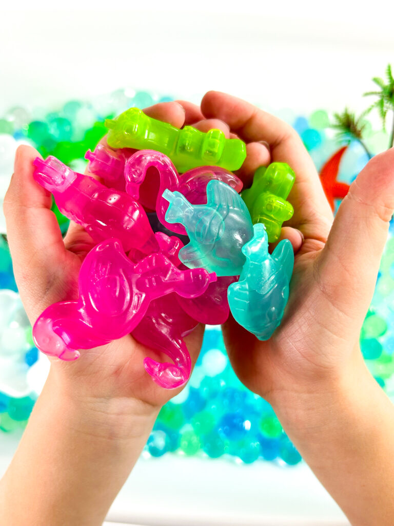 ocean-themed sensory bin toys