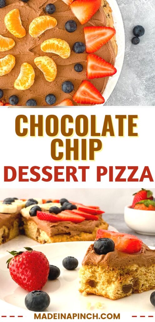 Chocolate Chip Fruit dessert pizza pin