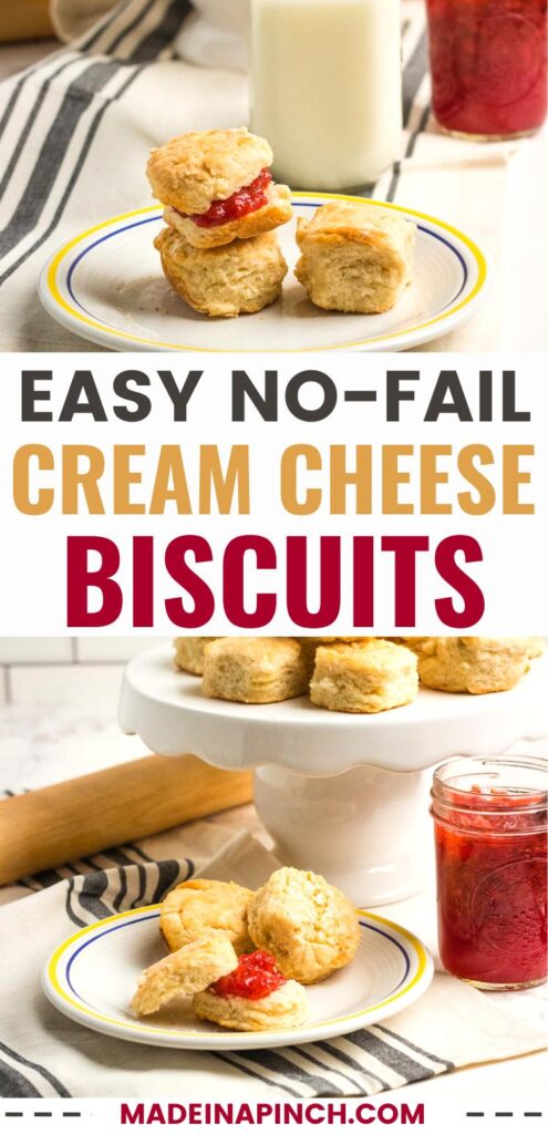 cream cheese biscuits pin image