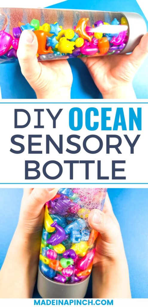 sea life sensory bottle DIY pin image