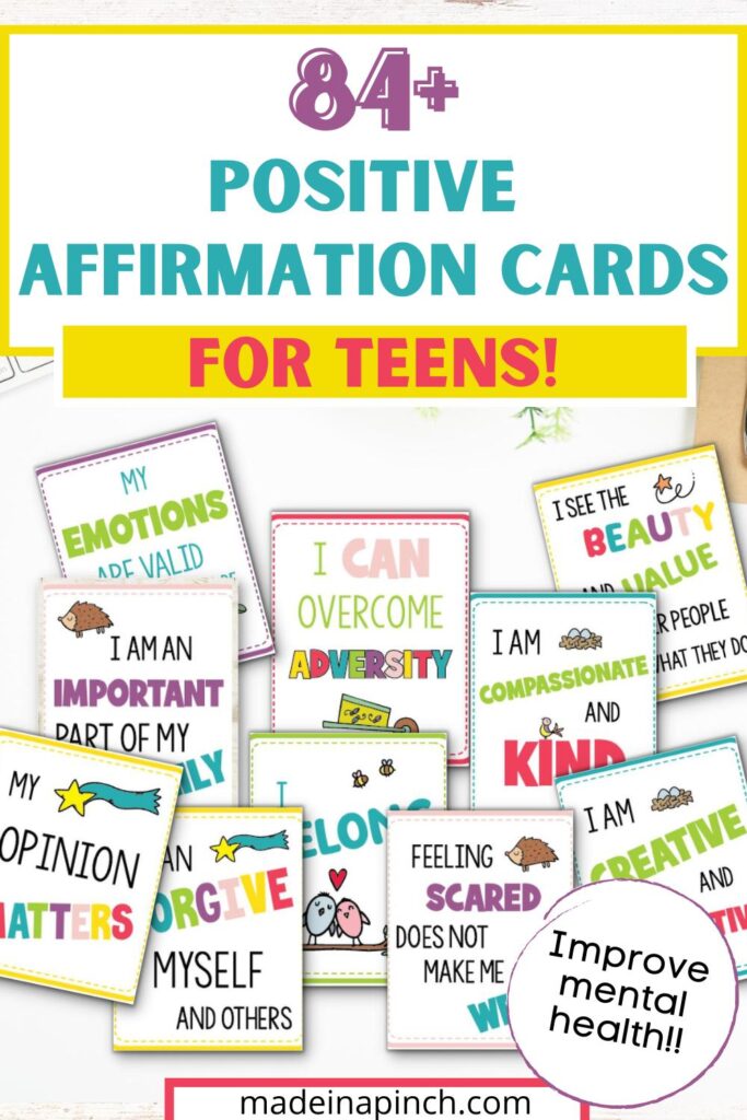 daily positive affirmations for teens pin