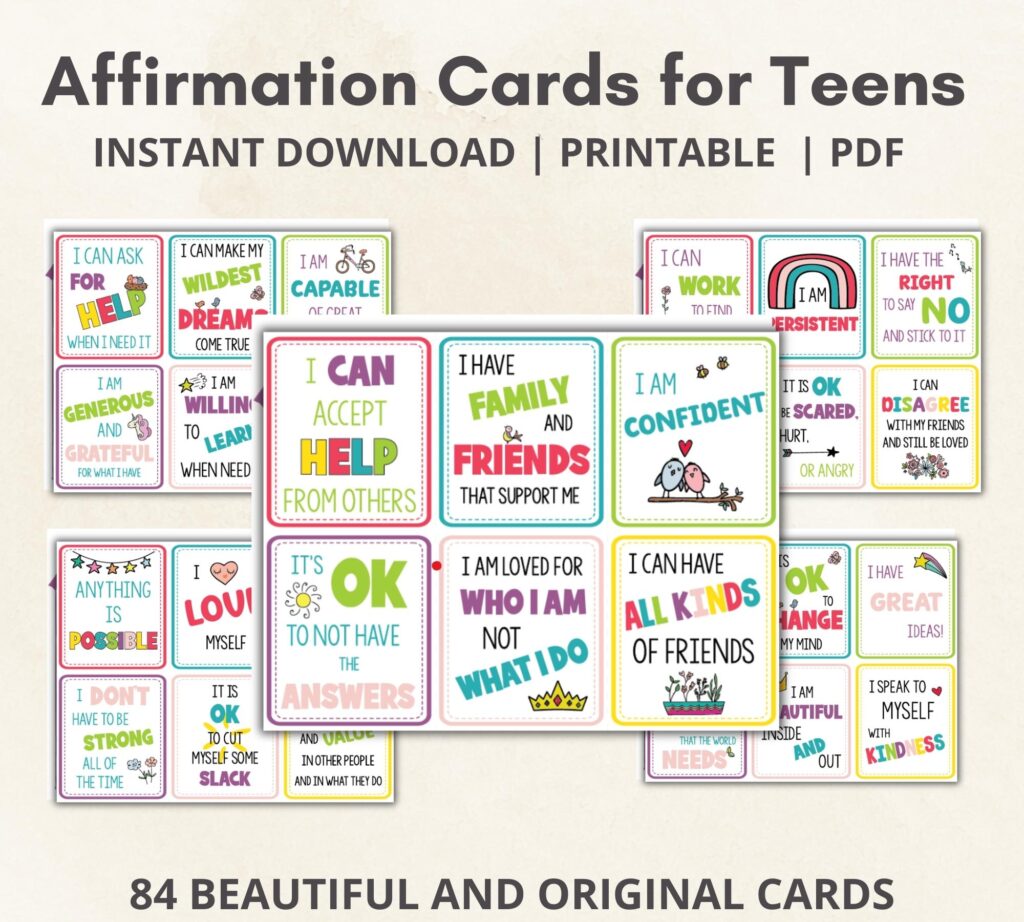 printable affirmations for teens