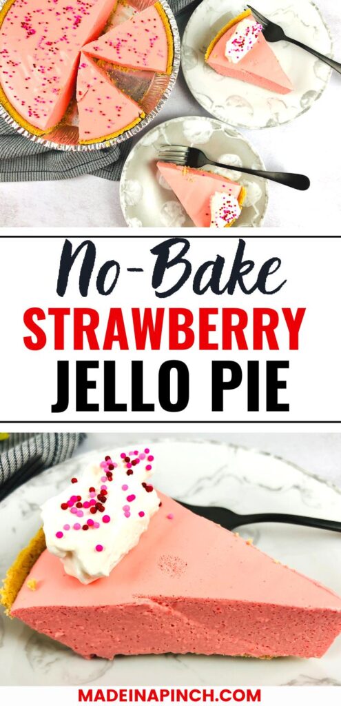 no-bake strawberry jello pie pin