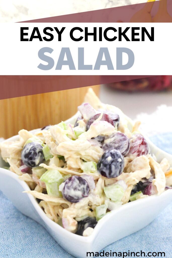 easy homemade chicken salad pin image
