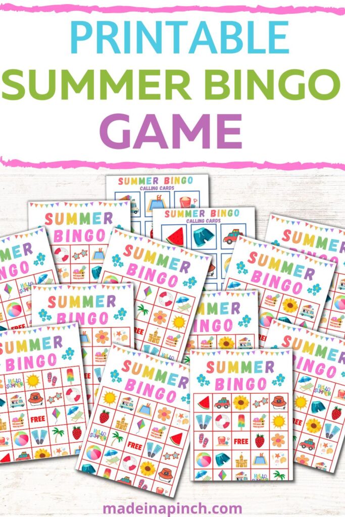 summer bingo game pin image