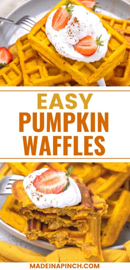 easy pumpkin waffles pin