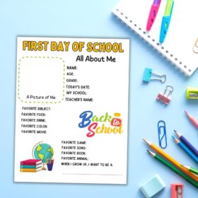 First Day of School All about me mockup