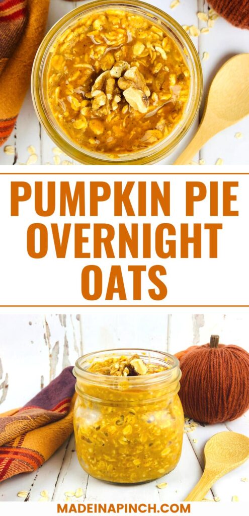 Pumpkin pie overnight oats pin image
