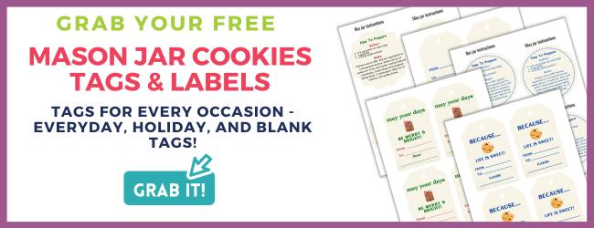 Cookies in a jar gift tags and labels email sign up banner