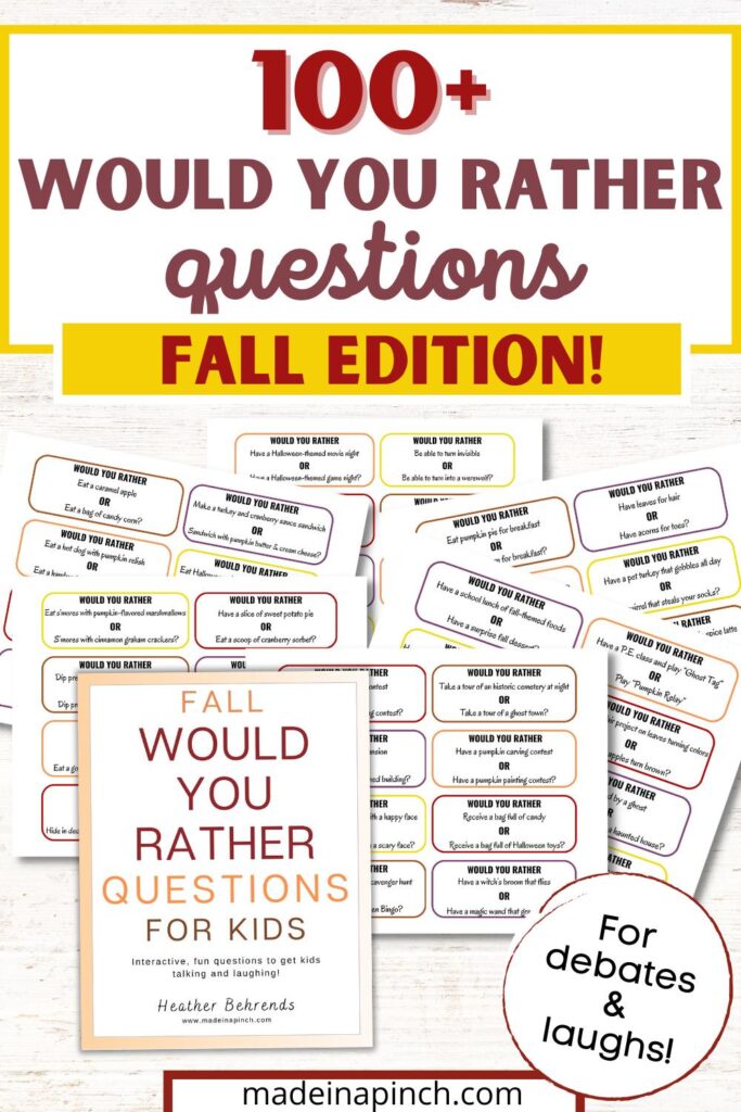 Fall would you rather questions pin image