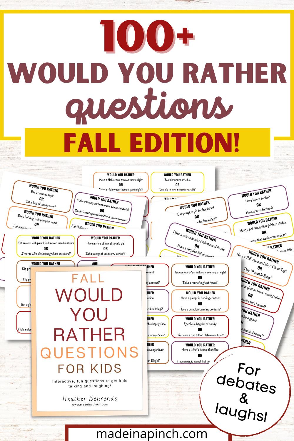 Fun Fall-Themed Would You Rather Questions For Kids - Made In A Pinch