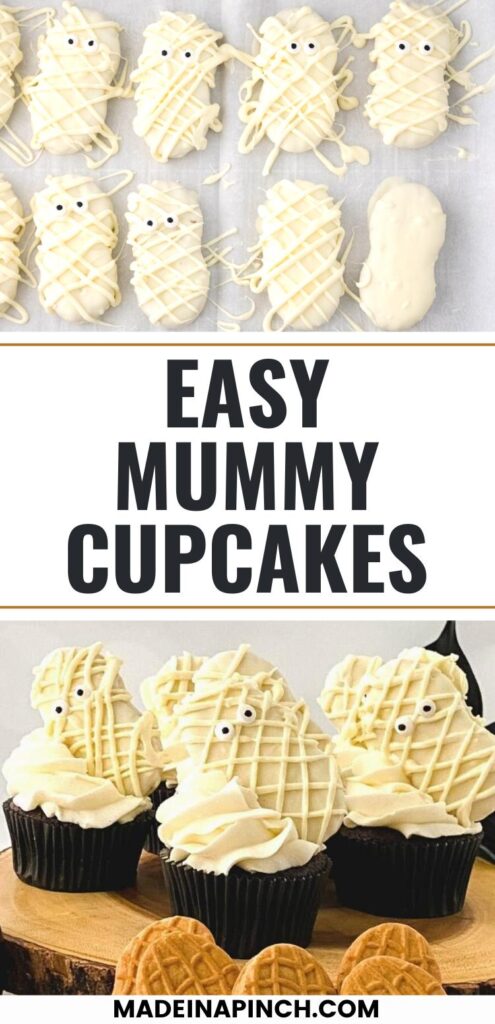 mummy cupcakes pin image